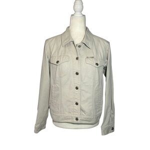 Columbia light khaki 100% cotton trucker jacket - M